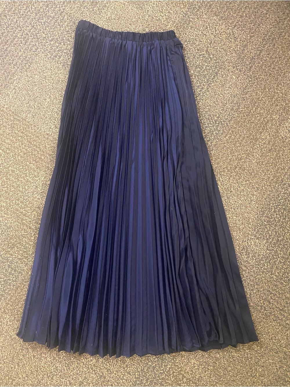 NWT Elegant LAFFAIRE size S Navy Pleated Maxi Skirt